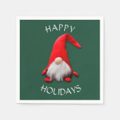 Serviette En Papier Fou Noël Rouge Gnome (Devant)