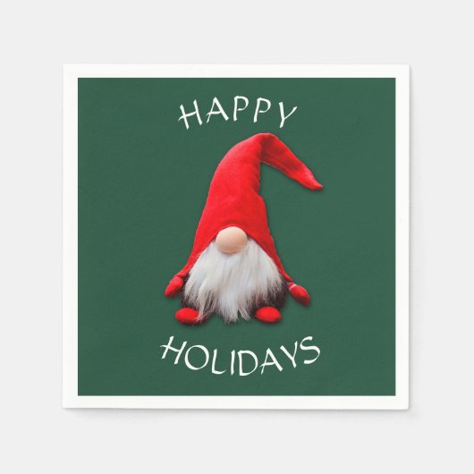 Serviette En Papier Fou Noël Rouge Gnome (Devant)