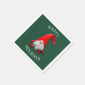 Serviette En Papier Fou Noël Rouge Gnome (Coin)