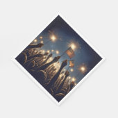 Serviette En Papier Foule avec des drapeaux américains et des cierges  (Coin)