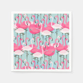 Serviette En Papier Foule De Flamants roses Rose Et Blanc (Devant)