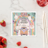 Serviette En Papier Four Ever Éffrayant Retro Fun 4e anniversaire fête (En situation)