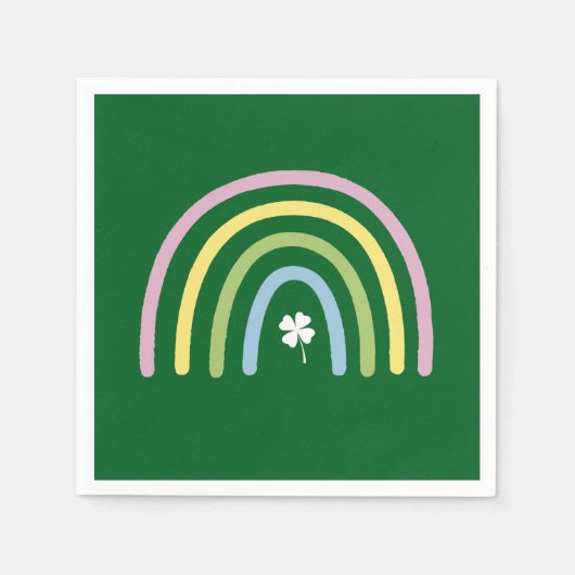 Serviette En Papier Four Leaf Clover Rainbow St Patrick's Day (Devant)