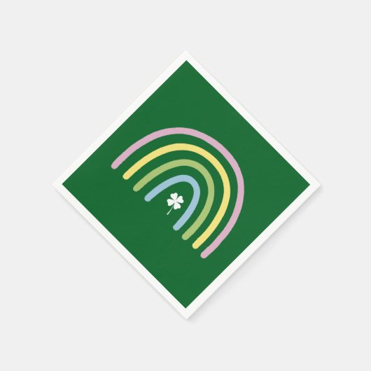 Serviette En Papier Four Leaf Clover Rainbow St Patrick's Day (Coin)