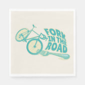 Serviette En Papier Fourche dans la rue Funny vélo (Devant)