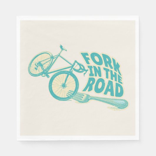 Serviette En Papier Fourche dans la rue Funny vélo (Devant)