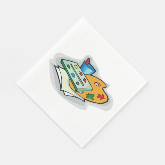 Serviette En Papier Fournitures d'art Palette d'aquarelle et pinceau (Coin)