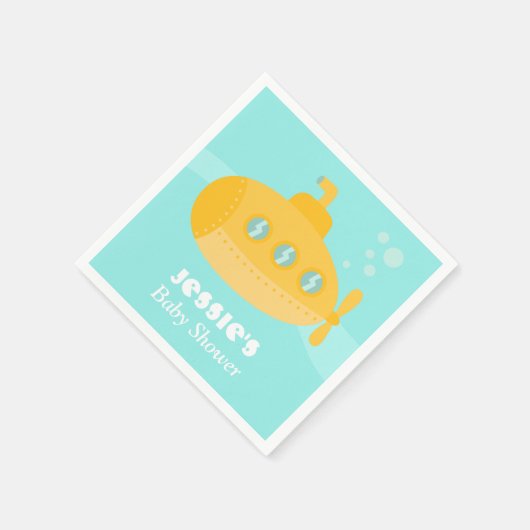 Serviette En Papier Fournitures de Baby shower sous-marin jaune (Coin)