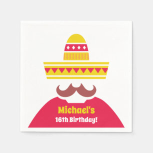 Serviette En Papier Fournitures de fête d'anniversaire de moustache de