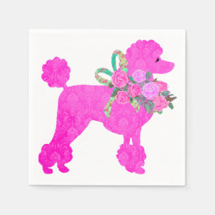 Serviette En Papier Fournitures de fête de caniche rose