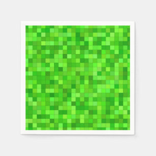 Serviette En Papier Fournitures de fête Pixel Vert, Décoration d'anniv