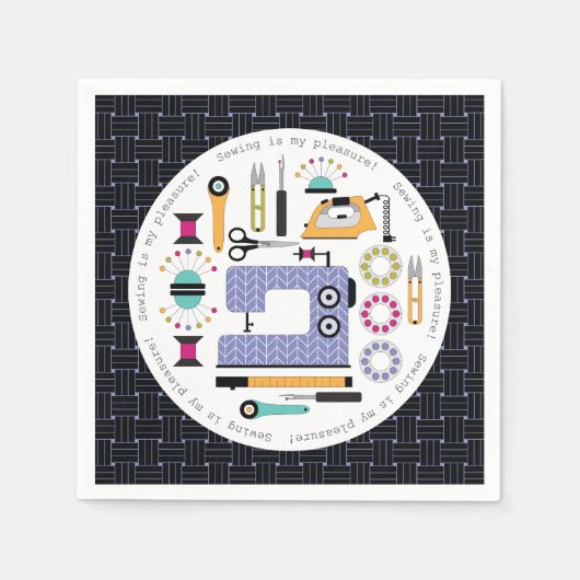 Serviette En Papier Fournitures et outils de couture modernes Motif (Devant)