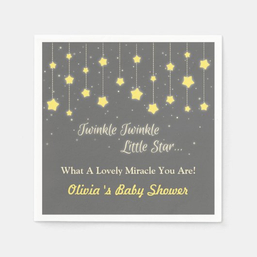 Serviette En Papier Fournitures pour Baby Shower Twinkle Twinkle Littl (Devant)