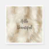 Serviette En Papier Fourrure blanche à la crème (Devant)