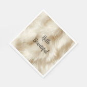 Serviette En Papier Fourrure blanche à la crème (Coin)