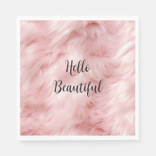Serviette En Papier Fourrure d'animal rose