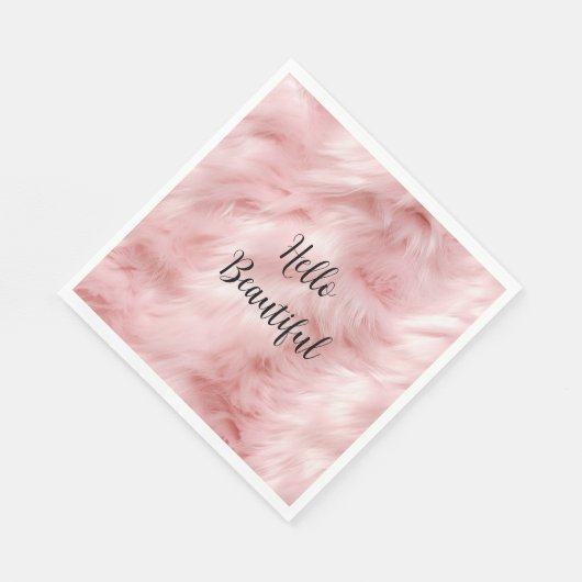 Serviette En Papier Fourrure d'animal rose (Coin)