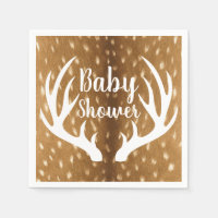 Fourrure de cerf tachetée Fawn & Antlers blancs
