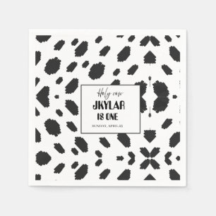 Serviette En Papier Fourrure de vache noire et blanche tachetée