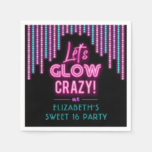 Serviette En Papier Fous Llow Crazy Sweet 16 fête d'anniversaire