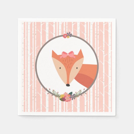 Serviette En Papier Fox Baby Boy Baby shower (Devant)