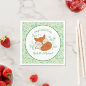 Serviette En Papier Fox Baby shower Animaux boisés (En situation)