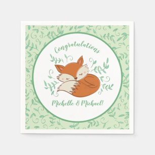 Serviette En Papier Fox Baby shower Animaux boisés