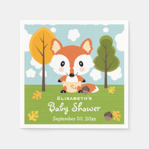 Serviette En Papier Fox dans le baby shower de couches-culottes