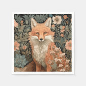Serviette En Papier Fox dans le jardin d'automne William Morris Style (Devant)