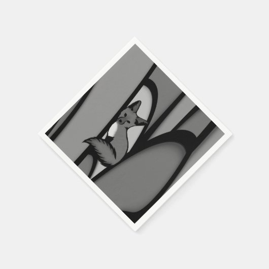 Serviette En Papier Fox Design d'art moderne en argent (Coin)