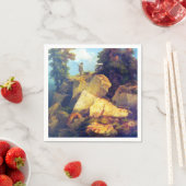 Serviette En Papier Fox Hunt Josef Navrátil Après 1850 (En situation)