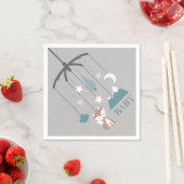 Serviette En Papier Fox Mobile moderne Baby shower bleu serviettes (En situation)