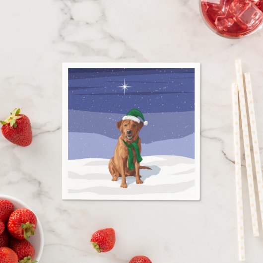 Serviette En Papier Fox Red Labrador Retriever Chien de Noël (En situation)