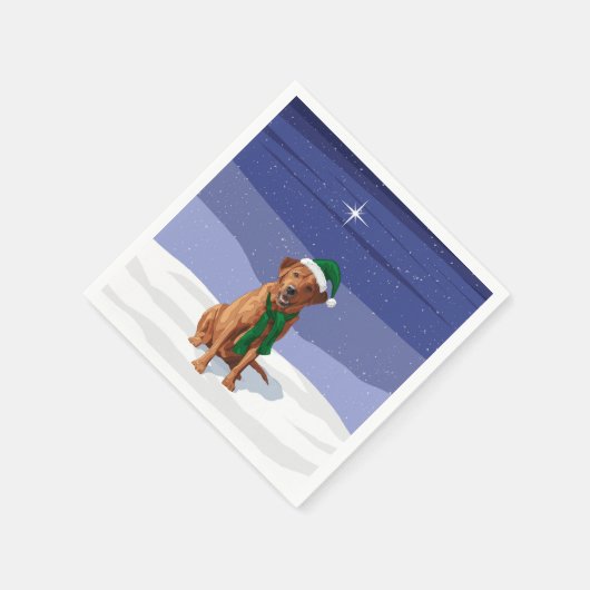 Serviette En Papier Fox Red Labrador Retriever Chien de Noël (Coin)