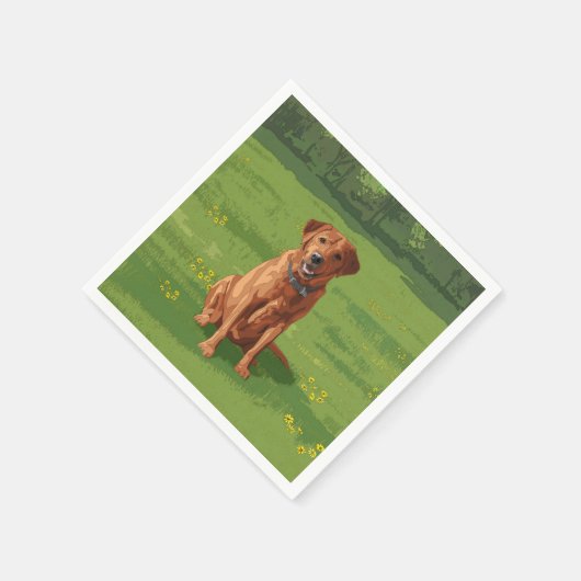 Serviette En Papier Fox Red Yellow Labrador Retriever Chien (Coin)
