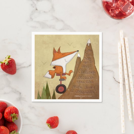 Serviette En Papier Fox Unicyclist-Plus qu'un conquérant (En situation)