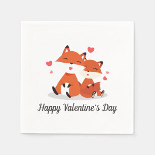 Serviette En Papier Foxes adorables Couple Valentine Serviette de ta