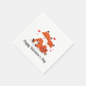 Serviette En Papier Foxes adorables Couple Valentine | Serviette de ta (Coin)