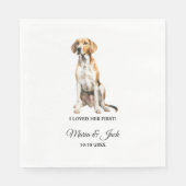 Serviette En Papier Foxhound Chien Anglais J'Aimais Son Premier Mariag (Devant)
