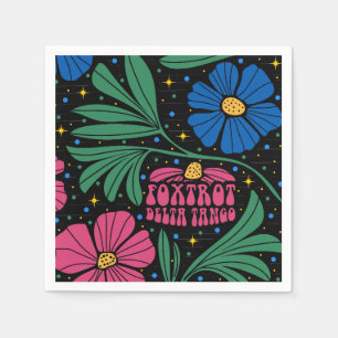 Serviette En Papier Foxtrot Delta Tango Flower Boho