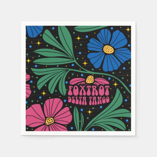 Serviette En Papier Foxtrot Delta Tango Flower Boho (Devant)