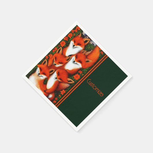 Serviette En Papier Foxy Fun Green (Coin)