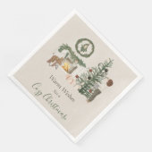 Serviette En Papier Foyer de Noël rustique (Coin)