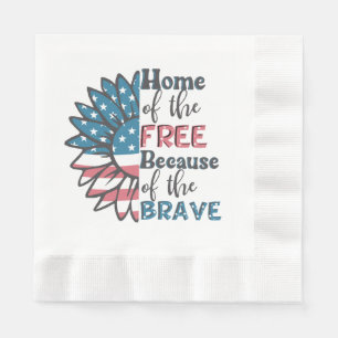 Serviette En Papier Foyer des libres grâce aux braves 4 juillet