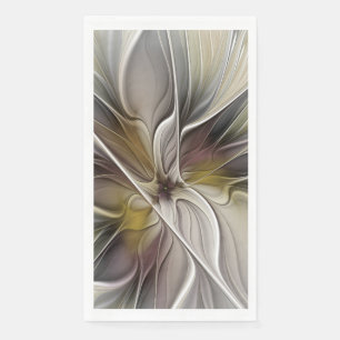 Serviette En Papier Fractal floral, fleur de fantaisie aux couleurs de