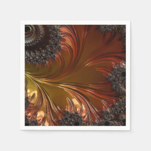 Serviette En Papier Fractal, plumes, serviettes en cuivre