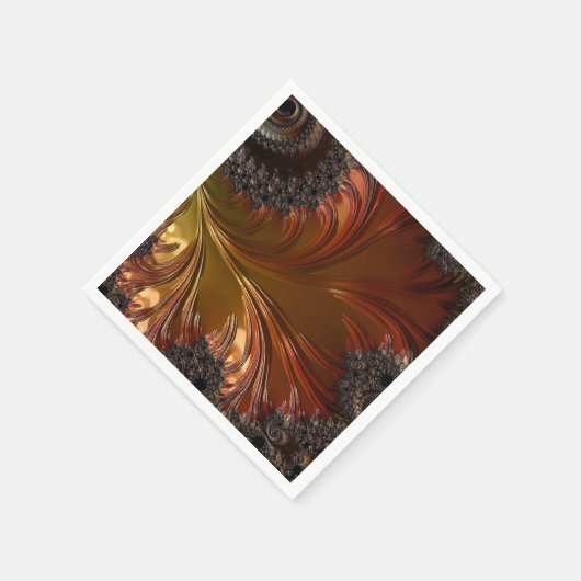Serviette En Papier Fractal, plumes, serviettes en cuivre (Coin)
