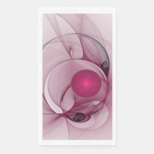 Serviette En Papier Fractale balançante, Art Abstrait Moderne Rose Bai