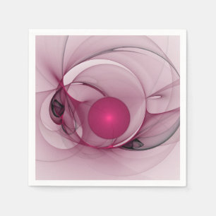 Serviette En Papier Fractale balançante, Art abstrait moderne rose bai