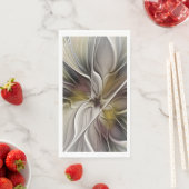 Serviette En Papier Fractale florale, Fleur Imaginaire aux couleurs de (En situation)